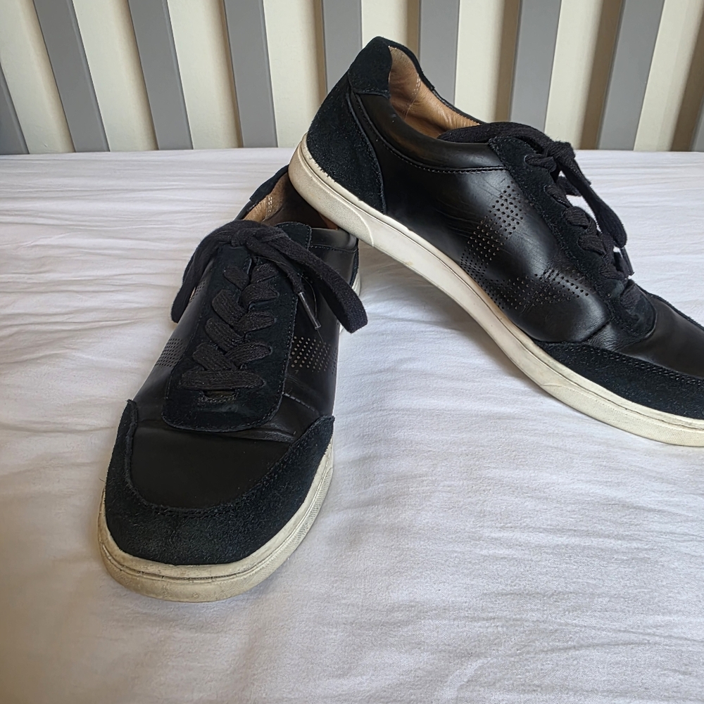 Vionic Men's Mott Brok Black and Suede Lace Up Sneakers Size 9.5